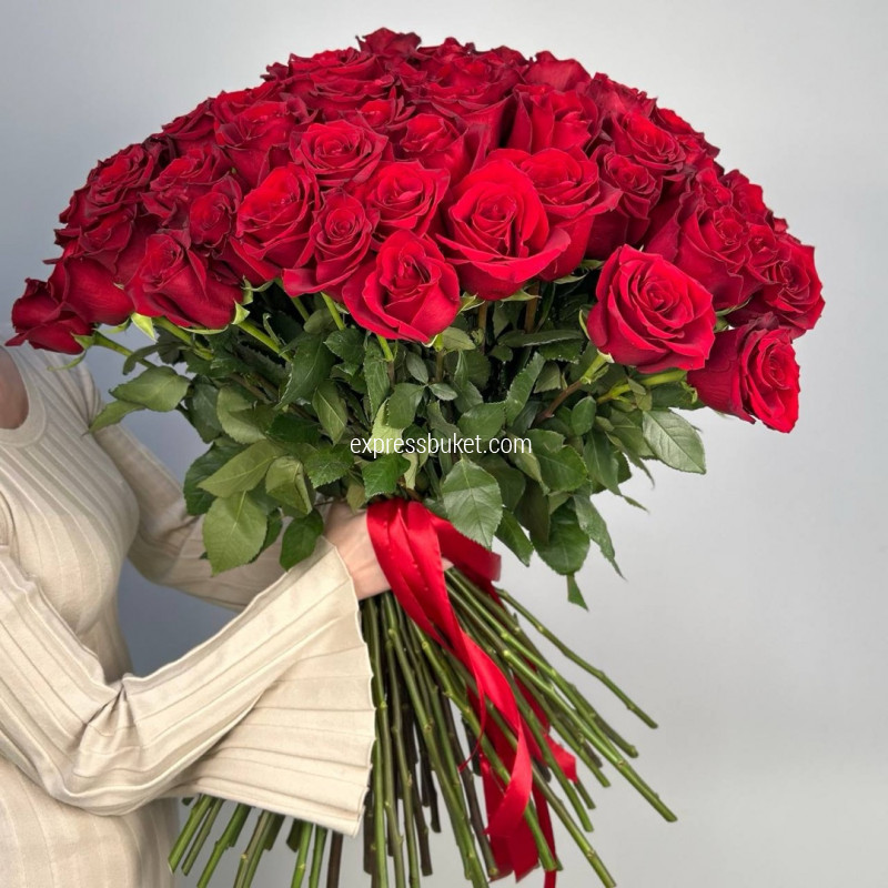 Букет из 101 красной розы Премиум