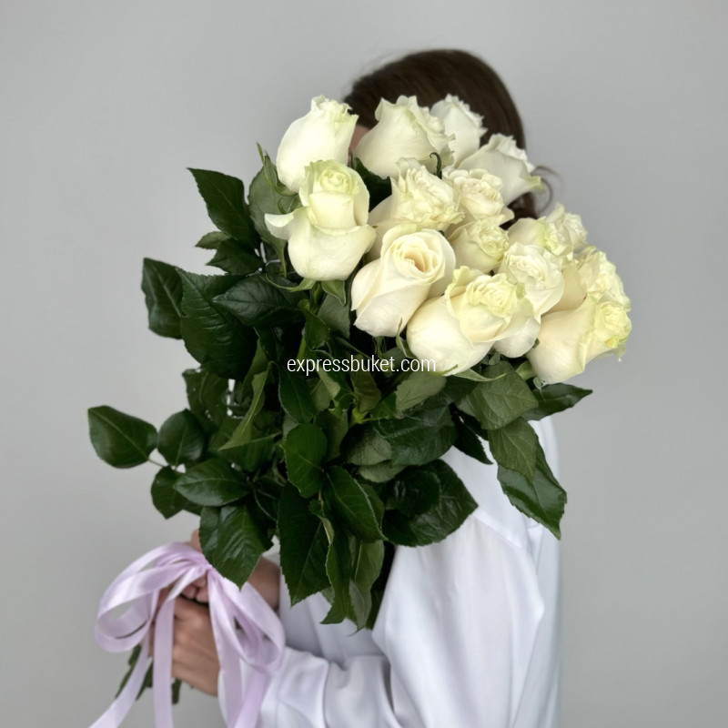 Розы премиум белые (15 шт)